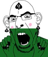 bbc blush ear facial_mark flag flag:saxony forehead_mark germany glasses hair hand nose_piercing nose_ring open_mouth painted_nails queen_of_spades saxony soyjak stubble subvariant:slutson subvariant:spadeson tattoo variant:cobson // 723x861 // 67.9KB