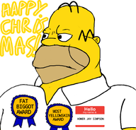 award bald big_eyes bigot hello_my_name_is_(sticker) homer_simpson variant:meximutt white_background yellow_skin // 800x765 // 235.8KB