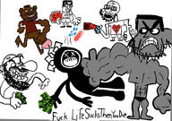 5soyjaks angry arrow bbc beard blink_182 cartoon clothes fuck gigachad glasses gun happy_merchant heart judaism lifesucksthenyoudie millions_must_die money negro nintendo nintendo_switch penis pistol reddit redpill science soyjak text tyrone variant:chudjak variant:snoojak variant:soyak video_game worst_post x_eyes // 866x610 // 324.3KB
