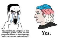 dyed_hair glasses hair nordic_chad open_mouth soyjak text transgender_flag variant:chudjak yes // 453x306 // 32.6KB