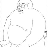 closed_mouth fat glasses man_boobs meditation pig snout tail variant:unknown // 863x847 // 127.0KB