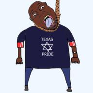 ack bald beard brown_skin dead gamur glasses hanging meta:traced_from_gore nigger rope series:total_nigger_death soyjak star_of_david suicide texas texas_pride tongue_out total_nigger_death variant:bernd watch // 1080x1080 // 124.2KB