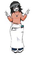 art artist:xXnatexsoytanXx drawing full_body happy peace_sign sisa smile variant:soytan // 2500x4500 // 1.0MB