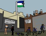 aftermath assault_rifle blood bullet_casing bulletproof_vest burned_flag corpse dead death decomposed flag flag:lesotho glasses graffiti helmet jartyfly laser lesotho maggots meta:nas missing_eye ms_paint not_a_fucking_soyjak op_is_a_retarded_lazy_faggot_for_not_tagging_his_own_shit pistol rifle rotten_teeth rotting shitskin shotgun sign smegma soldier soyldier stubble subvariant:jartycuck traced_background trend:jartycuck variant:chudjak warrior-z_(user) // 964x750 // 46.2KB