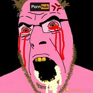 ai_generated blood_from_eyes bloodshot_eyes coomer foaming_at_the_mouth pink_skin porn_addiction pornhub text_to_speech variant:cobson video yellow_teeth // 512x512, 9.4s // 715.7KB