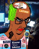 2007 anime autism brown_skin closed_mouth furry gender-neutral_language green_hair knowyourmeme latino lipstick looking_up mcdonalds oldfag rent_free room subvariant:chudjak_seething text thinking tranny transgender_flag transparent undertale variant:chudjak // 1240x1568 // 2.4MB