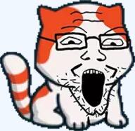 animal cat glasses marsey open_mouth rdrama soyjak stubble subvariant:marseyplier variant:markiplier_soyjak // 200x195 // 61.5KB