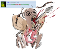 amphibian beard brown_skin drawing flag:turkiye frog glasses gore nas:pepe pepe_the_frog roach spear star_and_crescent turkiye turkroach tvrkaryan variant:unknown // 490x400 // 152.3KB