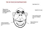 creepy ear glasses ominous open_mouth rape smile stubble text variant:obsjak wordswordswords // 781x496 // 102.2KB
