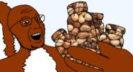 bottle buck_teeth glasses hand nut open_mouth pill pill_bottles pills smile soyjak squirrel stubble template variant:pillsjak // 581x314 // 207.3KB