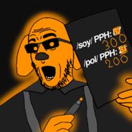 soy Fdl glasses glowing janny open_mouth pol_(4chan) soyjak stubble variant:comicjak // 800x800 // 224.6KB