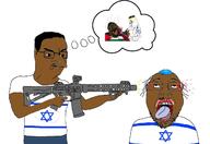 4soyjaks ack bbc black_eyes blond bloodshot_eyes brimmiest_comments_section☣️☣️☣️_do_not_enter☣️☣️☣️ brown_skin chainsaw flag:israel flag:palestine glasses gun jewish_nose jewish_star jews meta:tagme nose queen_of_spades star_of_david swastika variant:bernd variant:chudjak // 1280x883 // 108.2KB