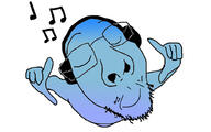 blue blue_skin calm closed_eyes glasses headphones music musical_note nose nostril smile stubble variant:fisheyejak white_background // 1024x640 // 258.9KB
