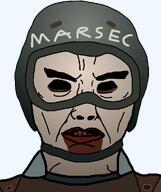 angry armor black_eyes blood blood_from_eyes blood_from_mouth blood_on_face clothes doom doom_(game) doom_3 goggles helmet helmet_strap possessed rotten_teeth security strap subvariant:chudjak_front text uac variant:chudjak white_skin z-sec zombie // 840x1000 // 121.0KB