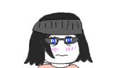 blue_eyes blush clothes glasses hair necklace oekaki variant:soytan // 500x250 // 10.4KB