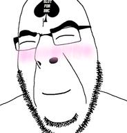 bbc blush closed_eyes closed_mouth glasses queen_of_spades shy smile soyjak stubble variant:cobson // 676x707 // 88.1KB