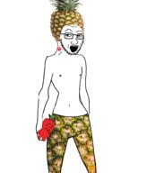 2soyjaks apple closed_mouth clothes doll femboy food foodjak fruit glasses no_shirt open_mouth pineapple pinejak queen_of_apples smile soyjak stubble variant:chudjak variant:soyak // 2398x2813 // 1.8MB