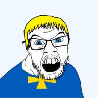 blue_eyes clothes country cross flag flag:poltava_oblast glasses hair mustache oblast open_mouth poltava_oblast soyjak stubble teeth transparent transparent_background ukraine variant:feraljak yellow_hair // 1500x1500 // 46.7KB