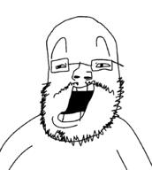 moustache open_mouth raised_eyebrow soyjak squinting stubble variant:jimton_b_jones variant:unknown // 800x893 // 17.9KB