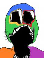 autism big_eyes big_mouth color deformed distorted open_mouth subvariant:tismjak trend:colorjak variant:gapejak // 192x255 // 73.0KB