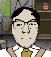 60_seconds_(game) beige_skin black_hair bunker closed_mouth eyebrows glasses hair looking_at_you necktie neutral nose nuclear_bomb nukes overalls shelter stubble ted variant:uncjak white_skin // 900x1000 // 513.6KB