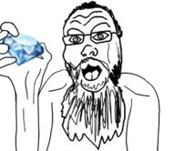 arm beard gem glasses hair hand holding_gem holding_object open_mouth soyjak variant:unknown // 740x640 // 270.1KB