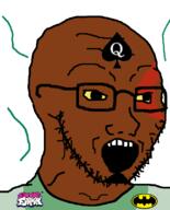 Warrior-Z(user) batman brown_skin fnf friday_night_funkin' glasses kratos queen_of_spades soyjak spade stubble variant:soyak yellow_sclera // 644x800 // 73.8KB