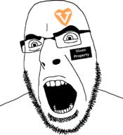 angry glasses heart heart_of_vixens open_mouth orange soyjak stubble variant:cobson vixen vixen_of_hearts vixen_property vixened // 721x789 // 44.4KB