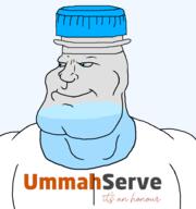 arafah arafah_(holiday) arafah_(islamic_magical_water) arafah_day blue_eyes bottle happy logo looking_away mouth_closed muscular_male nose shirts smile subvariant:mexiaryan ummah ummahserve ummahserve_(company) variant:meximutt water // 886x946 // 48.4KB