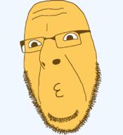 closed_mouth emoticon glasses kiss kissing no_eyebrows series:soymoji soyjak stubble variant:cobson yellow yellow_skin // 721x789 // 33.0KB