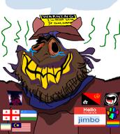 anarchism anarcho-communism antifa communism faggot flag:anarcho-communism flag:georgia_(country) flag:malaysia flag:minor_attracted_person flag:transgender_pride_flag flag:uzbekistan furfag furry gay georgia hammer_and_sickle hello_my_name_is_(sticker) jimbo_(namefag) malaysia map_(pedophile) meta:namefags meta:revjak nigger niko_(oneshot) oneshot pedophile shitskin speech_bubble stink_lines subvariant:mexiaryan text tranny trend:slopjak troon uzbekistan variant:meximutt warning yellow_sclera yellow_teeth // 886x987 // 441.3KB