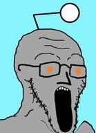 antenna glasses grey_skin npc open_mouth orange_eyes reddit redditard soyjak stretched_mouth stubble variant:soyak // 686x948 // 263.7KB