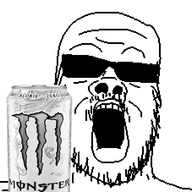 can energy_drink glasses monster_energy open_mouth soyjak stubble sunglasses variant:a24_slowburn_soyjak // 454x520 // 76.7KB