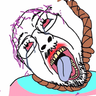 ack animated bloodshot_eyes crying flag glasses hair hanging mustache oe_cake open_mouth purple_hair rope soyjak stubble suicide tongue tranny variant:bernd yellow_teeth // 500x466 // 2.0MB