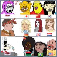 amerimutt aryan asian black_skin brazil china country flag flag:brazil flag:china flag:germany flag:japan flag:netherlands flag:pan-african flag:south_korea flag:united_kingdom flag:united_states germany int_(4chan) japan jungle_fever mutt netherlands nigger pan-african pol_(4chan) south_korea united_kingdom united_states yellow yellow_fever // 743x738 // 776.1KB