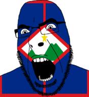 angry country flag flag:sint_eustatius full_head glasses hair looking_to_the_right netherlands open_mouth sint_eustatius soyjak star_(symbol) stubble teeth variant:cobson // 721x789 // 46.0KB