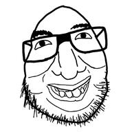 glasses grin head_only new_variant smile soyjak_party stubble variant:israeli_soyjak // 1074x1074 // 149.2KB