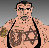 background black_eyes buff chud cigarette clothes emblem exodus_(bible) glasses hair hand hat hebrew hebrew_text idf israeli judaism kach kippah lehi lion lion_of_judea menorah mge soldier_(team_fortress_2) star_of_david template torah variant:chudjak vein white_skin // 1800x1788 // 497.1KB