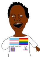 2soyjaks arm brown_skin clothes flag glasses hair hand incel incel_tears lgbt mucus not_a_FUCKING_SOYJAK open_mouth proto-slopjak purple_hair reddit redditard soyjak stalker stubble text tongue tranny tvrkaryan variant:bernd variant:stalky yellow_teeth // 409x588 // 57.3KB