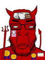 3soyjaks abrahamic angry blue_eyes christian_cross christian_identity christianity clothes cross crucifix eyes_like_the_o-o-cean facing_front gambling glasses glutonny horn invite islam muscles red_skin religion religious rent_free satan satan_pedo_gambler satanism series:esl_pedo_league subvariant:chudplier subvariant:muscular_chud symbol tail toilet transparent_background trend:aryan trident variant:chudjak variant:cobson variant:markiplier_soyjakplier vein white_eyes white_skin yellow_hair // 600x800 // 85.3KB