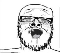ahegao anime glasses open_mouth soyjak stubble variant:a24_slowburn_soyjak // 324x288 // 56.0KB
