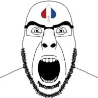 angry bbc beard facial_mark flag flag:netherlands forehead_mark glasses looking_at_you netherlands open_mouth queen_of_spades soyjak spade stubble subvariant:cobson_front2 thick_eyebrows variant:cobson white_eyes // 800x800 // 18.8KB