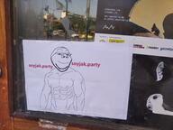 advertisement buff irl_background muscular_male operation_reality smile soyjak_party subvariant:wholesome_soyjak text variant:gapejak white_skin // 4032x3016 // 3.9MB