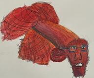 animal fish fishjak glasses nose open_mouth paper series:animaljaks soyjak stubble subvariant:soyak_(concerned) traditional_media variant:soyak water // 924x765 // 1.1MB