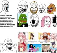 4chan amphibian anime arm astolfo bloodshot_eyes cartoon coomer crazed crying daddy's_girl dog doki_doki_literature_club felix_argyle femboy folder frog glasses hand hands_up janny multiple_soyjaks nas:pepe neon_genesis_evangelion open_mouth pepe_the_frog place_japan sayori souryuu_asuka_langley soyjak steven_universe stretched_mouth stubble subvariant:kekjak subvariant:soyak_(crazed) tag text tranny variant:excited_soyjak variant:gapejak variant:soyak wojak // 680x625 // 567.3KB