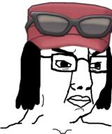angry calem_(pokemon) chud closed_mouth clothes glasses hair hat kalos lips nintendo pokemon pokemon_xy sunglasses variant:chudjak video_game // 645x770 // 268.3KB