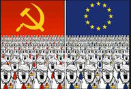 163soyjaks arm clothes communism cross_eyed european_union flag flag:european_union glasses hammer_and_sickle mustache necktie open_mouth soviet_union star star_(symbol) stubble suit teeth variant:a24_slowburn_soyjak white_shirt // 1188x802 // 448.9KB