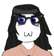 :3 blush glasses hair necklace smile smug variant:soytan // 680x705 // 15.6KB
