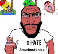ack amerimutt angry anti_mutt balding beard bloodshot_eyes brown_hair brown_skin cartoon closed_mouth clothes country crying double_chin dreamworks drek ear family_guy fat fist flag glasses green green_skin hair hanging hat heart i_hate looking_up mcdonalds mustache noose ogre ogre_ears open_mouth overalls peter_griffin punisher_face purple_hair red_skin rope shrek slop sneed soy_parody soyjak stubble subvariant:science_lover suicide text the_simpsons tongue tongue_out tshirt united_states variant:bernd variant:markiplier_soyjak vest white_background white_skin yellow_shirt yellow_skin yellow_teeth // 1017x935 // 516.5KB