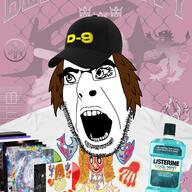 background bladee cap clothes drain_gang ecco2k hat listerine mouthwash open_mouth tshirt variant:cobson // 2000x2000 // 2.6MB